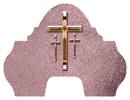 DARAY-L-517-BZ-SH-OR Bronze 3 Crosses Shimmer Orchid